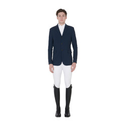 Casaco de competição perfurado masculino em tecido técnico Equestro Blazer marinho Azul-marinho