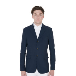 Casaco de competição perfurado masculino em tecido técnico Equestro Blazer marinho Azul-marinho