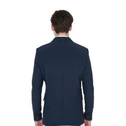 Casaco de competição perfurado masculino em tecido técnico Equestro Blazer marinho Azul-marinho