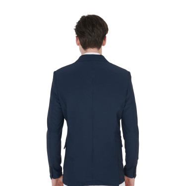 Casaco de competição perfurado masculino em tecido técnico Equestro Blazer marinho Azul-marinho