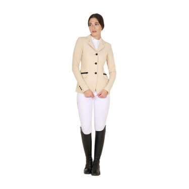 Damen-Wettkampfjacke perforiert 3 Knöpfe Equestro Bege