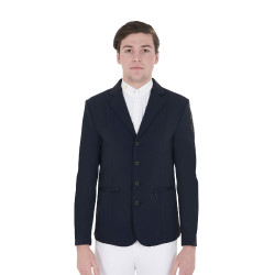 Casaco de competição masculino com logotipo bordado contrastante Equestro Blazer marinho Azul-marinho