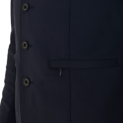 Casaco de competição masculino com logotipo bordado contrastante Equestro Blazer marinho Azul-marinho