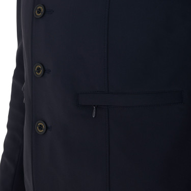 Casaco de competição masculino com logotipo bordado contrastante Equestro Blazer marinho Azul-marinho