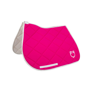 Almofada de sela para salto em tecido técnico respirável edição limitada GP Equestro Fúcsia / branco Rosa Almofada de sela para salto em tecido técnico respirável edição limitada GP Equestro Fúcsia / branco Rosa