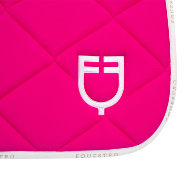Almofada de sela para salto em tecido técnico respirável edição limitada GP Equestro Fúcsia / branco Rosa Almofada de sela para salto em tecido técnico respirável edição limitada GP Equestro Fúcsia / branco Rosa