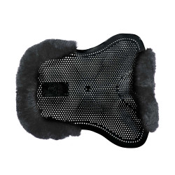 Amortecedor de gel para pônei com recorte e borda em pele de carneiro Classic Acavallo Preto / cinza Cinzento