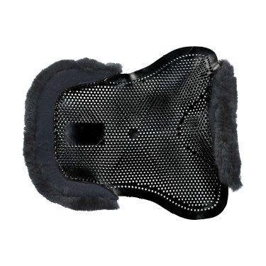 Amortecedor de gel para pônei com recorte e borda em pele de carneiro Classic Acavallo Preto / cinza Cinzento