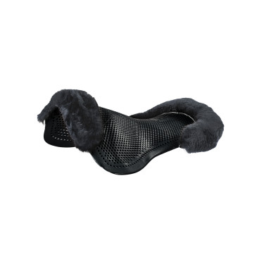 Amortecedor de gel para pônei com recorte e borda em pele de carneiro Classic Acavallo Preto / cinza Cinzento