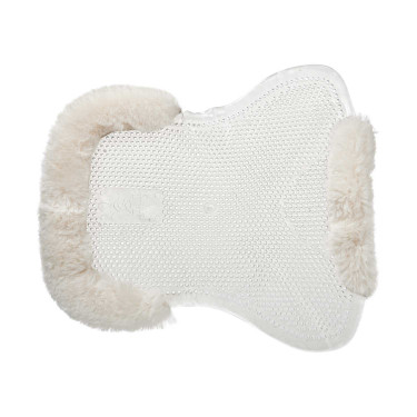 Amortecedor de gel para pônei com recorte e borda em pele de carneiro Classic Acavallo Transparente / branco