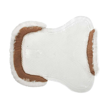 Amortecedor de gel para pônei com recorte e borda em pele de carneiro Classic Acavallo Transparente / branco