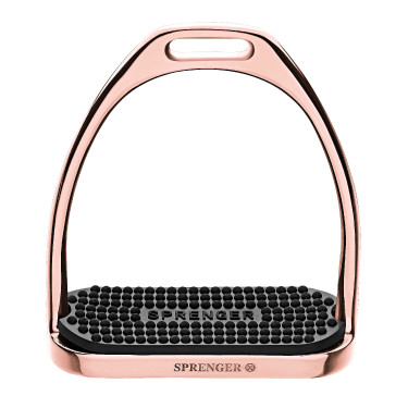 Estribos Sprenger solas de borracha Ouro rosa