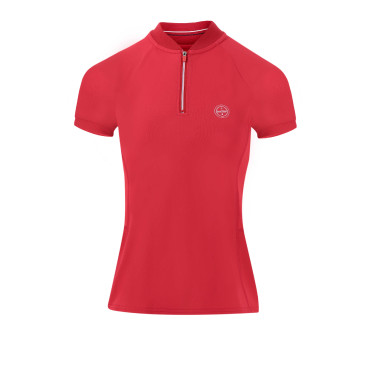 Polo Equithème Emma de mangas curtas Cereja Vermelho