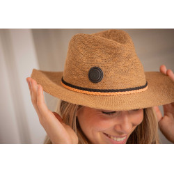 Chapéu Penélope Ráfia Camelo Castanho