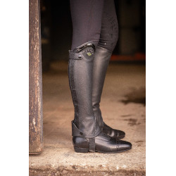 Mini-chaps Pénélope Prisca couro Preto