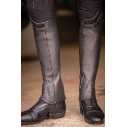 Mini-chaps Pénélope Prisca couro Preto