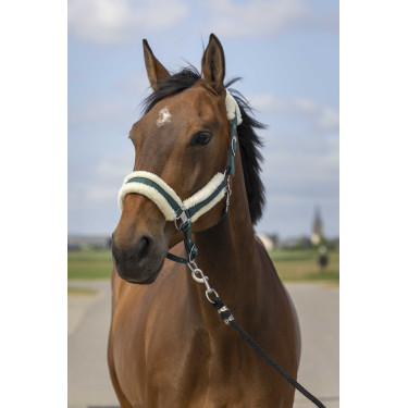 Caveção Equithème Nylon Lã Verde / branco