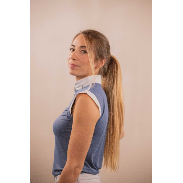 Pólo de concurso Pénélope Séville Mesh sem mangas Azul cinzento Pólo de concurso Pénélope Séville Mesh sem mangas Azul cinzento