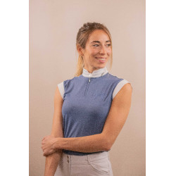 Pólo de concurso Pénélope Séville Mesh sem mangas Azul cinzento Pólo de concurso Pénélope Séville Mesh sem mangas Azul cinzento