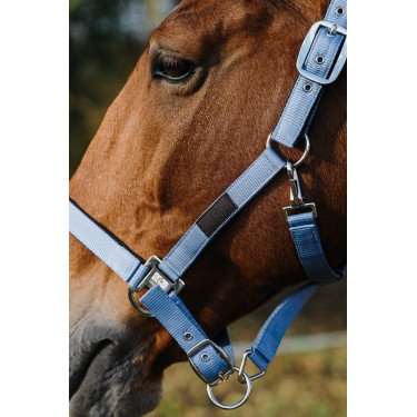 Caveção de Nylon com Mola Equithème Azul Caveção de Nylon com Mola Equithème Azul