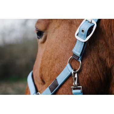 Caveção de Nylon com Mola Equithème Turquesa Azul