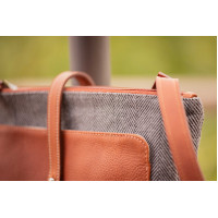 Saco Pénélope Pablito modelo grande Padrão chevron / conhaque Castanho Saco Pénélope Pablito modelo grande Padrão chevron / conhaque Castanho