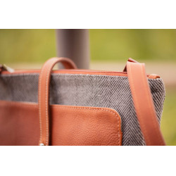 Saco Pénélope Pablito modelo grande Padrão chevron / conhaque Castanho Saco Pénélope Pablito modelo grande Padrão chevron / conhaque Castanho