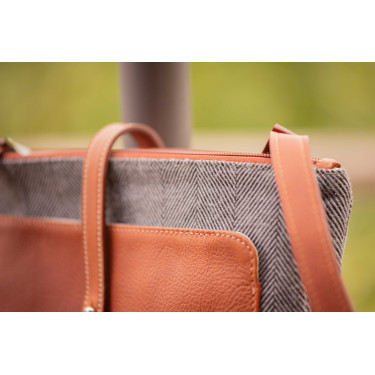 Saco Pénélope Pablito modelo grande Padrão chevron / conhaque Castanho Saco Pénélope Pablito modelo grande Padrão chevron / conhaque Castanho