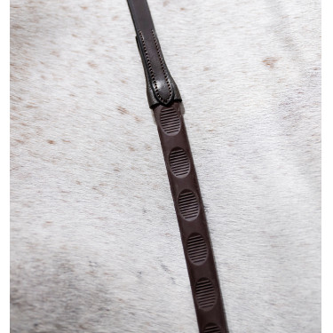 Rendas Horseware com grip e polegar em borracha Castanho