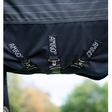 Manta Horseware Amigo 1200D FieldSafe Reflectech Plus Turnout 250g Preto / preto refletor