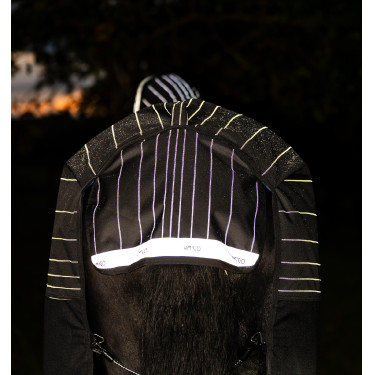 Manta Horseware Amigo 1200D FieldSafe Reflectech Plus Turnout 250g Preto / preto refletor