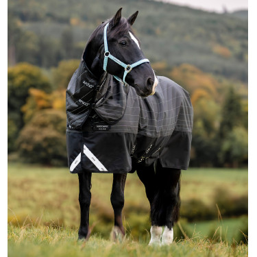 Manta Horseware Amigo 1200D FieldSafe Reflectech Plus Turnout 250g Preto / preto refletor