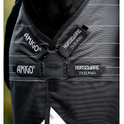 Manta Horseware Amigo 1200D FieldSafe Reflectech Plus Turnout 250g Preto / preto refletor