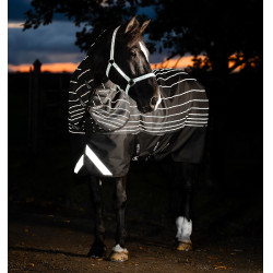 Manta Horseware Amigo 1200D FieldSafe Reflectech Plus Turnout 250g Preto / preto refletor