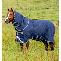 Cobertor Horseware Rhino Plus Turnout lite 100 g Marinho / cinza titânio / azul clássico