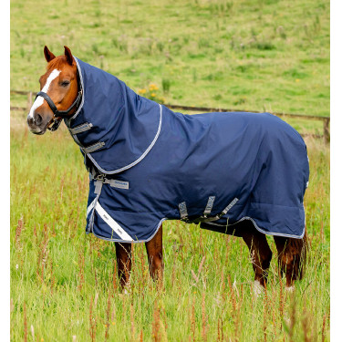 Cobertor Horseware Rhino Plus Turnout lite 100 g Marinho / cinza titânio / azul clássico