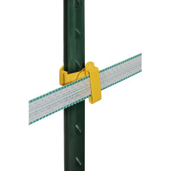 Isolador de fita T-Post AKO com 25 unidades Amarelo Isolador de fita T-Post AKO com 25 unidades Amarelo