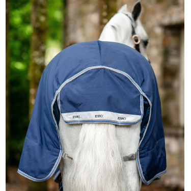 Capa de exterior Horseware Rhino® Plus Pónei 250g Preto / cinza titânio / azul clássico Capa de exterior Horseware Rhino® Plus Pónei 250g Preto / cinza titânio / azul clássico