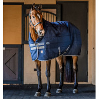 Cobertura de estábulo Horseware Rhino Original Vari-Layer 250g Preto / cinza titânio / azul clássico