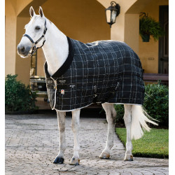 Cobertura de estábulo Horseware Rhino Original Vari-Layer 250g Preto / xadrez branco cinza Cobertura de estábulo Horseware Rhino Original Vari-Layer 250g Preto / xadrez branco cinza