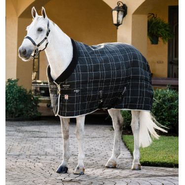 Cobertura de estábulo Horseware Rhino Original Vari-Layer 250g Preto / xadrez branco cinza Cobertura de estábulo Horseware Rhino Original Vari-Layer 250g Preto / xadrez branco cinza