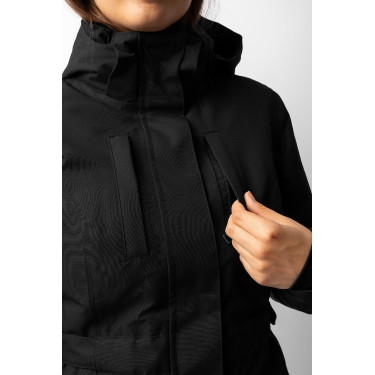 Casaco acolchoado aquecido longo Jadine Horze inverno Preto