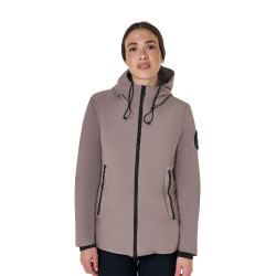 Blusão Equestro feminino repelente à água e corta-vento Tigrado Castanho