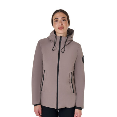 Blusão Equestro feminino repelente à água e corta-vento Tigrado Castanho