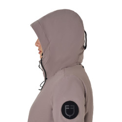 Blusão Equestro feminino repelente à água e corta-vento Tigrado Castanho