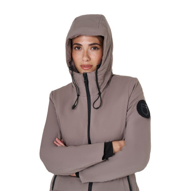Blusão Equestro feminino repelente à água e corta-vento Tigrado Castanho