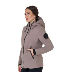 Blusão Equestro feminino repelente à água e corta-vento Tigrado Castanho