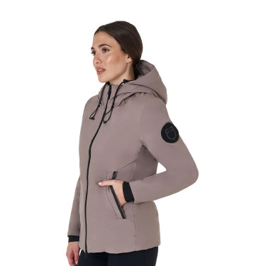 Blusão Equestro feminino repelente à água e corta-vento Tigrado Castanho