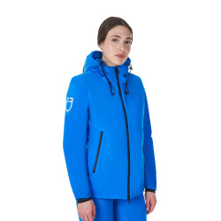 Blusão impermeável feminino Equestro x FISE Azul da Savoia