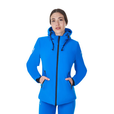 Blusão impermeável feminino Equestro x FISE Azul da Savoia